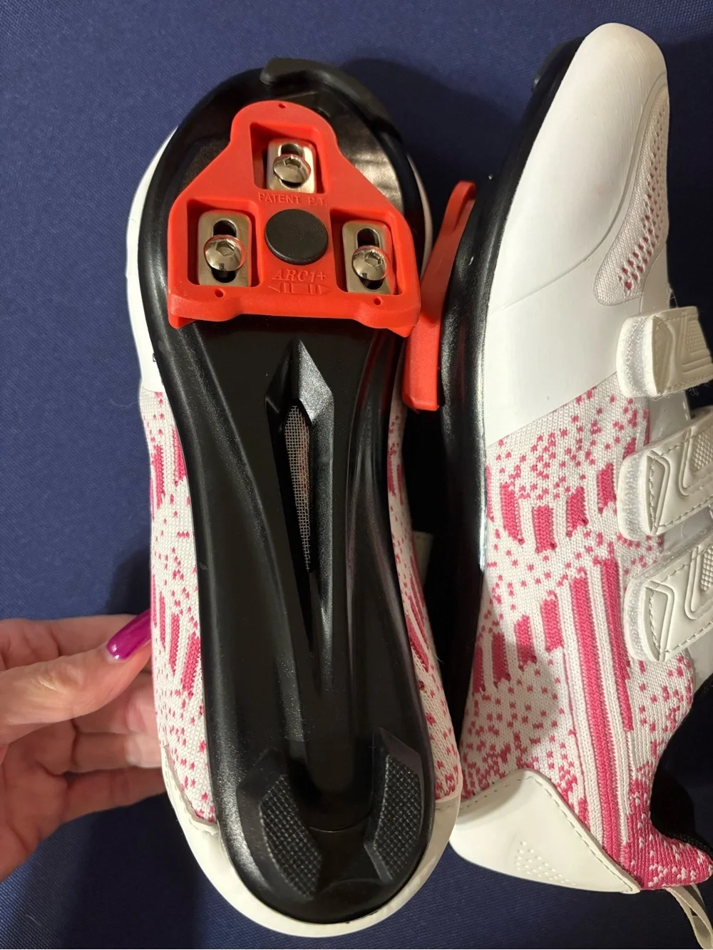 Sporto White and Pink Triple Velcro Athletic Sneakers